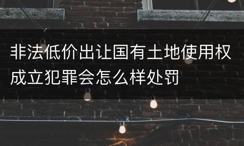 非法低价出让国有土地使用权成立犯罪会怎么样处罚