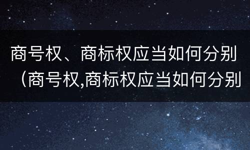 商号权、商标权应当如何分别（商号权,商标权应当如何分别使用）