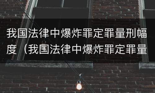 我国法律中爆炸罪定罪量刑幅度（我国法律中爆炸罪定罪量刑幅度最高的是）