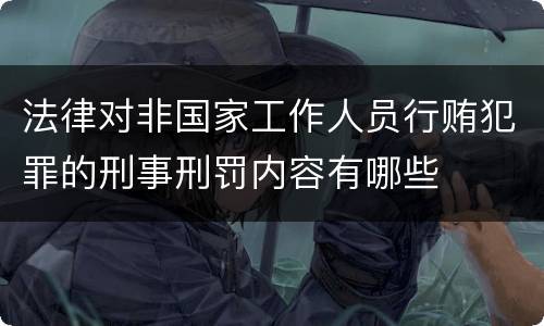 法律对非国家工作人员行贿犯罪的刑事刑罚内容有哪些