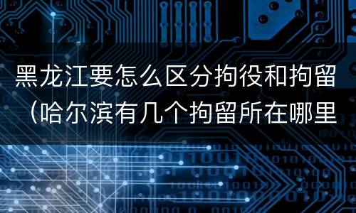 黑龙江要怎么区分拘役和拘留（哈尔滨有几个拘留所在哪里）