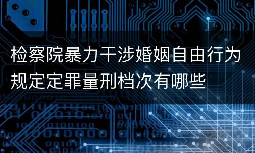 检察院暴力干涉婚姻自由行为规定定罪量刑档次有哪些