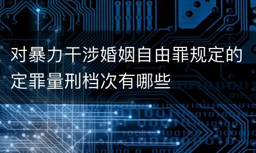 对暴力干涉婚姻自由罪规定的定罪量刑档次有哪些