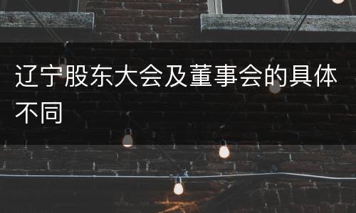 辽宁股东大会及董事会的具体不同