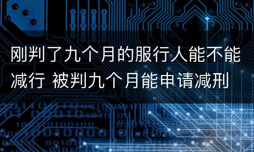 刚判了九个月的服行人能不能减行 被判九个月能申请减刑