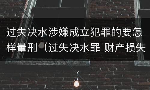 过失决水涉嫌成立犯罪的要怎样量刑(过失决水罪 财产损失标准)