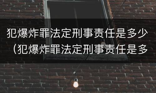 犯爆炸罪法定刑事责任是多少（犯爆炸罪法定刑事责任是多少天）