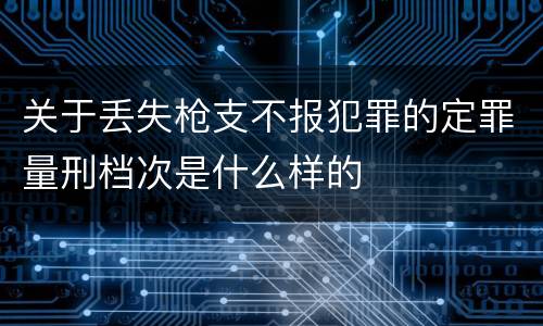 关于丢失枪支不报犯罪的定罪量刑档次是什么样的