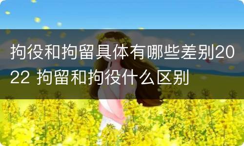 拘役和拘留具体有哪些差别2022 拘留和拘役什么区别