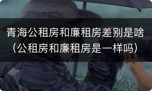 青海公租房和廉租房差别是啥（公租房和廉租房是一样吗）