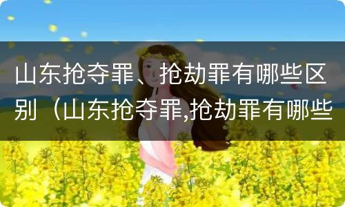 山东抢夺罪、抢劫罪有哪些区别（山东抢夺罪,抢劫罪有哪些区别呢）
