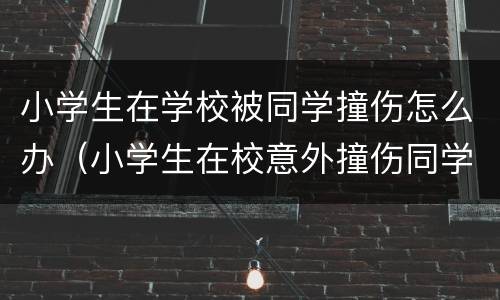 小学生在学校被同学撞伤怎么办（小学生在校意外撞伤同学）