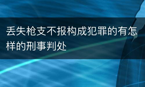 丢失枪支不报构成犯罪的有怎样的刑事判处