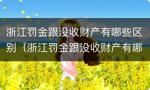 浙江罚金跟没收财产有哪些区别(浙江罚金跟没收财产有哪些区别呢)