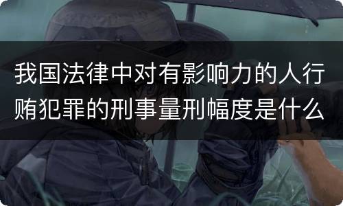 我国法律中对有影响力的人行贿犯罪的刑事量刑幅度是什么