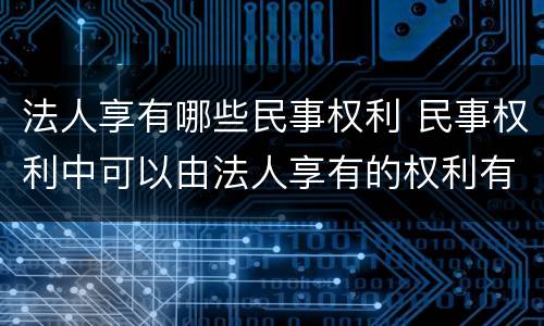 法人享有哪些民事权利 民事权利中可以由法人享有的权利有哪些