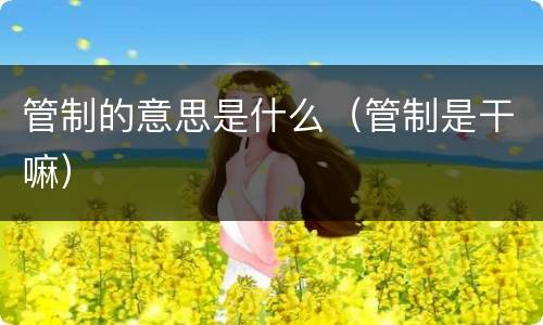 管制的意思是什么（管制是干嘛）
