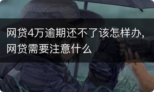 网贷4万逾期还不了该怎样办,网贷需要注意什么