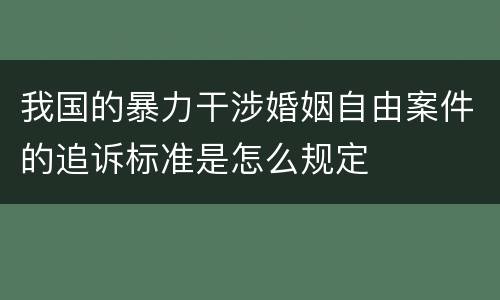 我国的暴力干涉婚姻自由案件的追诉标准是怎么规定