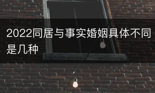2022同居与事实婚姻具体不同是几种