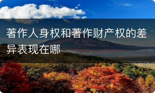著作人身权和著作财产权的差异表现在哪