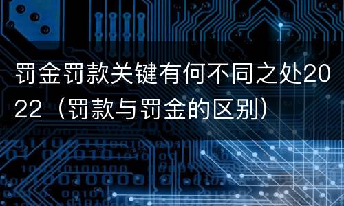 罚金罚款关键有何不同之处2022（罚款与罚金的区别）