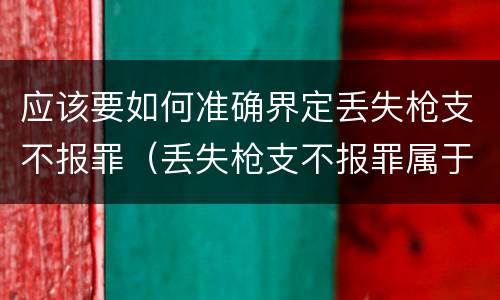 应该要如何准确界定丢失枪支不报罪（丢失枪支不报罪属于）
