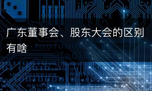 广东董事会、股东大会的区别有啥