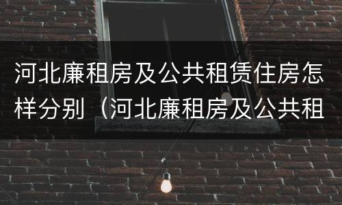 河北廉租房及公共租赁住房怎样分别（河北廉租房及公共租赁住房怎样分别购买）