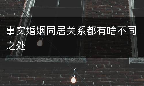 事实婚姻同居关系都有啥不同之处