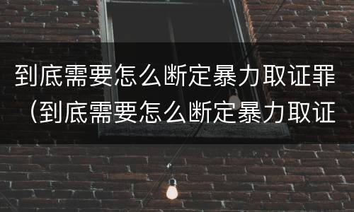 到底需要怎么断定暴力取证罪（到底需要怎么断定暴力取证罪呢）
