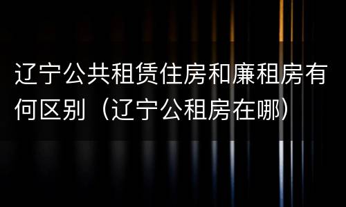 辽宁公共租赁住房和廉租房有何区别（辽宁公租房在哪）