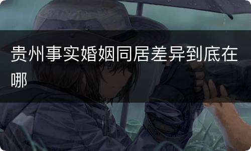 贵州事实婚姻同居差异到底在哪