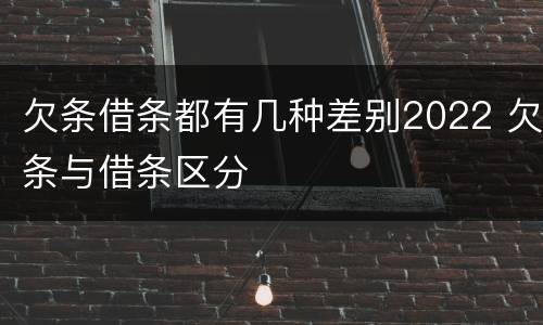 欠条借条都有几种差别2022 欠条与借条区分