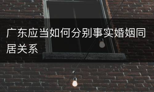 广东应当如何分别事实婚姻同居关系