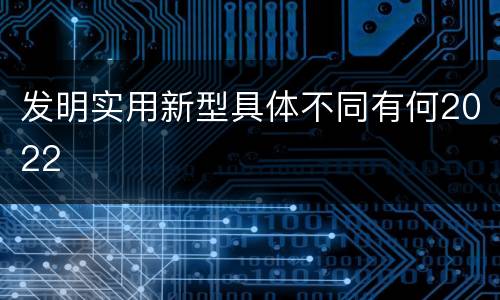 发明实用新型具体不同有何2022