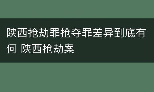 陕西抢劫罪抢夺罪差异到底有何 陕西抢劫案