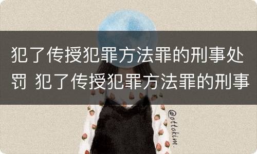 犯了传授犯罪方法罪的刑事处罚 犯了传授犯罪方法罪的刑事处罚