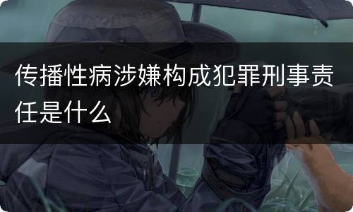 传播性病涉嫌构成犯罪刑事责任是什么