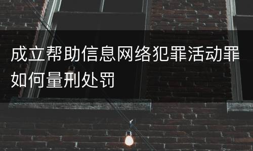 成立帮助信息网络犯罪活动罪如何量刑处罚