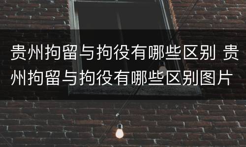 贵州拘留与拘役有哪些区别 贵州拘留与拘役有哪些区别图片