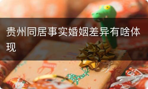 贵州同居事实婚姻差异有啥体现