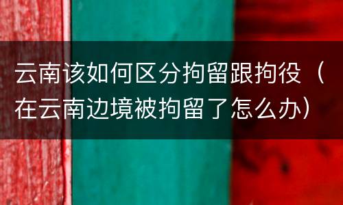 云南该如何区分拘留跟拘役（在云南边境被拘留了怎么办）