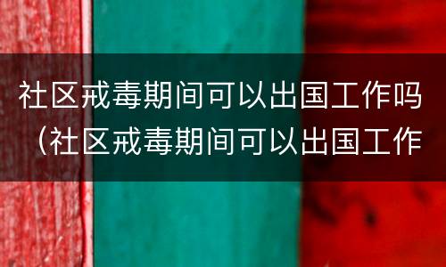 社区戒毒期间可以出国工作吗（社区戒毒期间可以出国工作吗知乎）