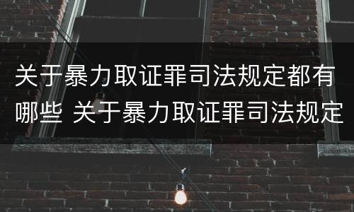 关于暴力取证罪司法规定都有哪些 关于暴力取证罪司法规定都有哪些内容