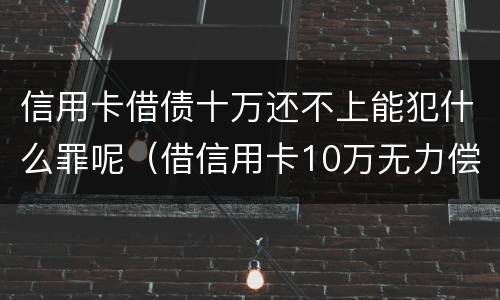 信用卡借债十万还不上能犯什么罪呢（借信用卡10万无力偿还怎么办）