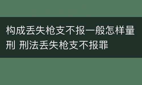 构成丢失枪支不报一般怎样量刑 刑法丢失枪支不报罪