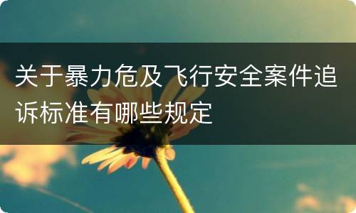 关于暴力危及飞行安全案件追诉标准有哪些规定
