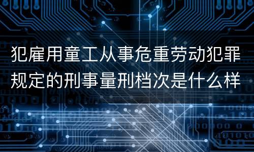 犯雇用童工从事危重劳动犯罪规定的刑事量刑档次是什么样的