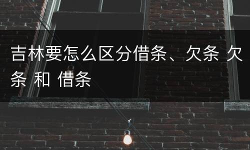 吉林要怎么区分借条、欠条 欠条 和 借条
